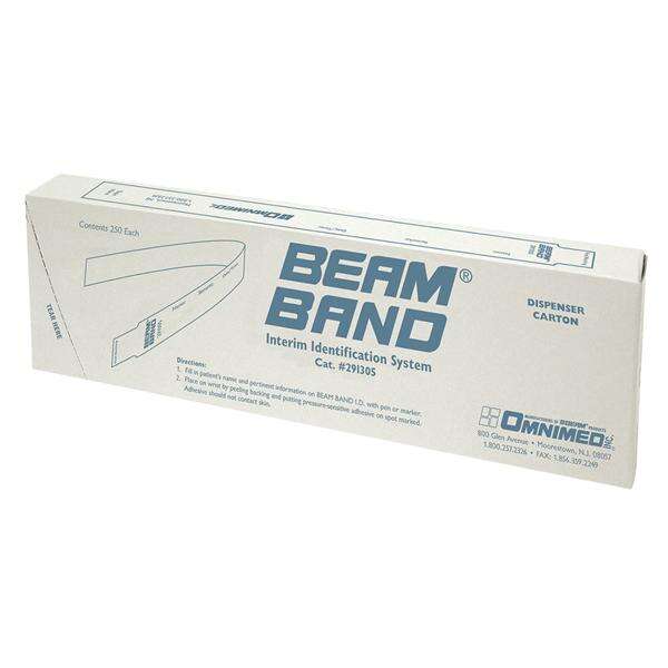Bracelet Identification Beam Bands Plastic White / Blue 250/Bx